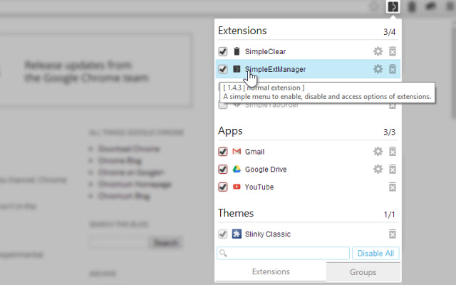 SimpleExtManager：Chrome浏览器扩展管理工具